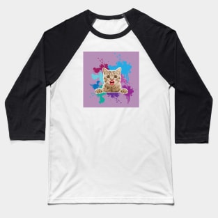 Muzzle Cat - Zine Culture Baseball T-Shirt